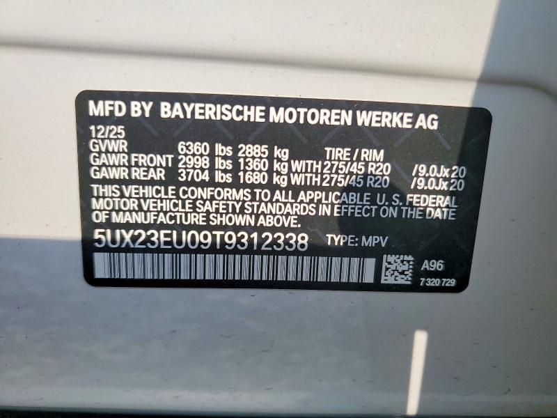 Продаж на аукціоні авто 2026 Bmw X5, vin: 5UX23EU09T9312338, номер лоту: 61005606