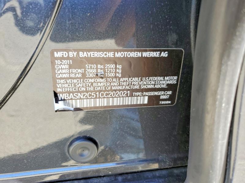 Продаж на аукціоні авто 2012 Bmw 535, vin: WBASN2C51CC202021, номер лоту: 62320286