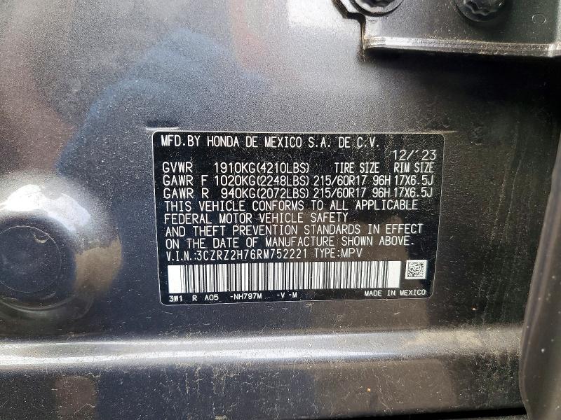 Продаж на аукціоні авто 2024 Honda Hr-v, vin: 3CZRZ2H76RM752221, номер лоту: 60660636