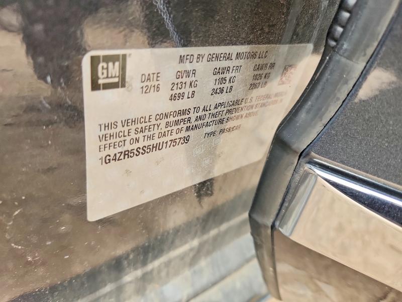 2017 Buick Lacrosse მანქანა იყიდება აუქციონზე, vin: 1G4ZR5SS5HU175739, აუქციონის ნომერი: 60941056