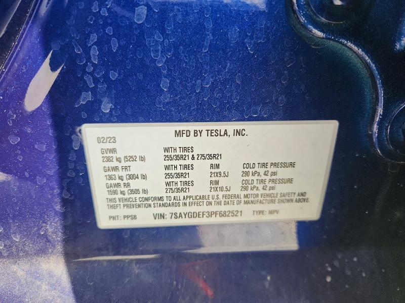 Продаж на аукціоні авто 2023 Tesla Model Y, vin: 7SAYGDEF3PF682521, номер лоту: 61989826