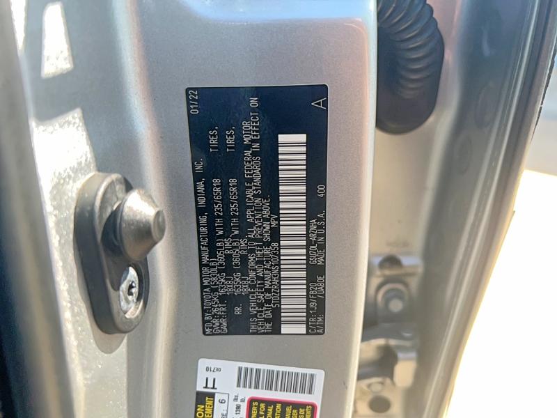 2022 Toyota Highlander მანქანა იყიდება აუქციონზე, vin: 5TDZZRAH3NS107358, აუქციონის ნომერი: 62347006