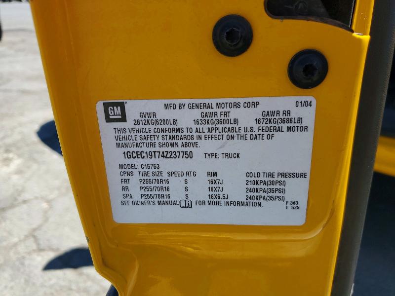 2004 Chevrolet Silverado მანქანა იყიდება აუქციონზე, vin: 1GCEC19T74Z237750, აუქციონის ნომერი: 60165596
