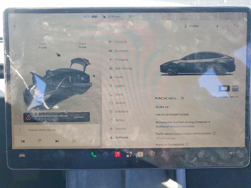 59908556 :رقم المزاد ، 5YJ3E1EA9RF743096 vin ، 2024 Tesla Model 3 مزاد بيع