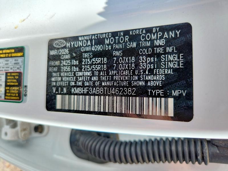 Aukcja sprzedaży 2026 Hyundai Kona, vin: KM8HF3AB8TU462382, numer aukcji: 62330146