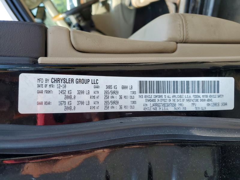 60610676 :رقم المزاد ، 1J4RR6GT0BC607690 vin ، 2011 Jeep Grand Cherokee مزاد بيع