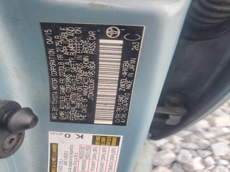 2015 Toyota Prius მანქანა იყიდება აუქციონზე, vin: JTDKN3DUXF1951804, აუქციონის ნომერი: 60864956