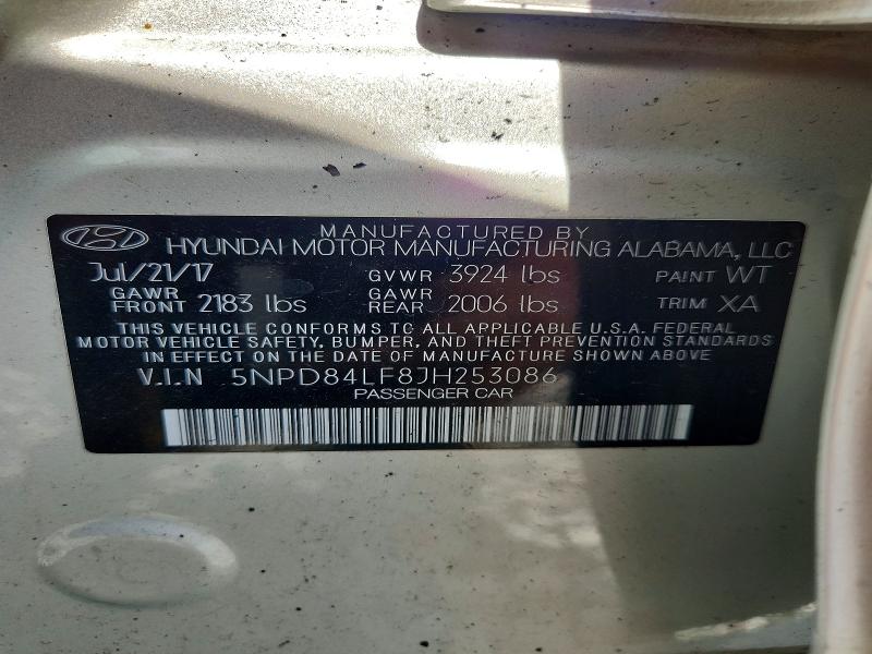 Продажа на аукционе авто 2018 Hyundai Elantra, vin: 5NPD84LF8JH253086, номер лота: 61980416