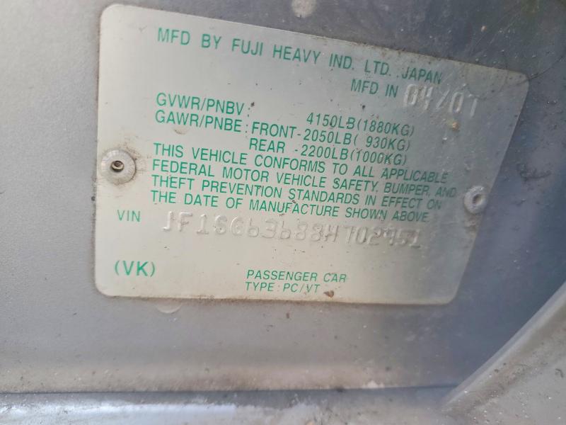 60319346 :رقم المزاد ، JF1SG63688H702951 vin ، 2008 Subaru Forester مزاد بيع