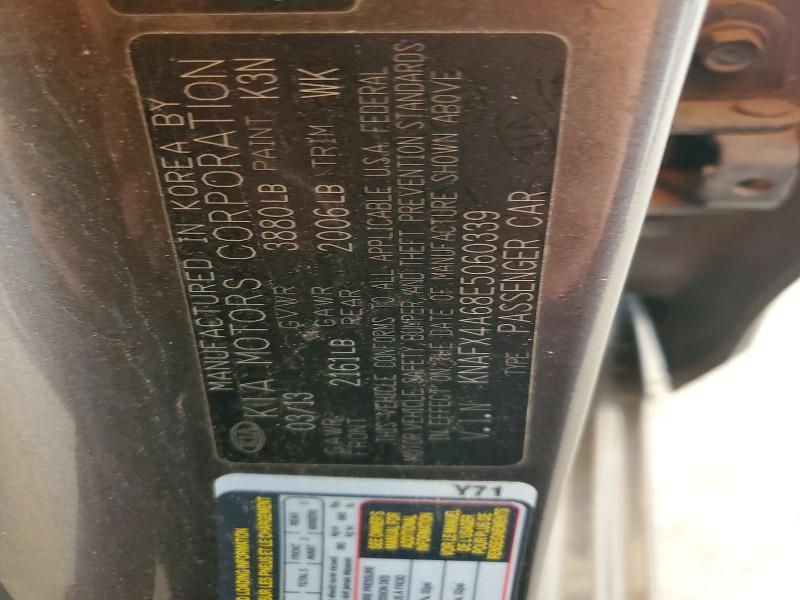 62456746 :رقم المزاد ، KNAFX4A68E5060339 vin ، 2014 Kia Forte مزاد بيع