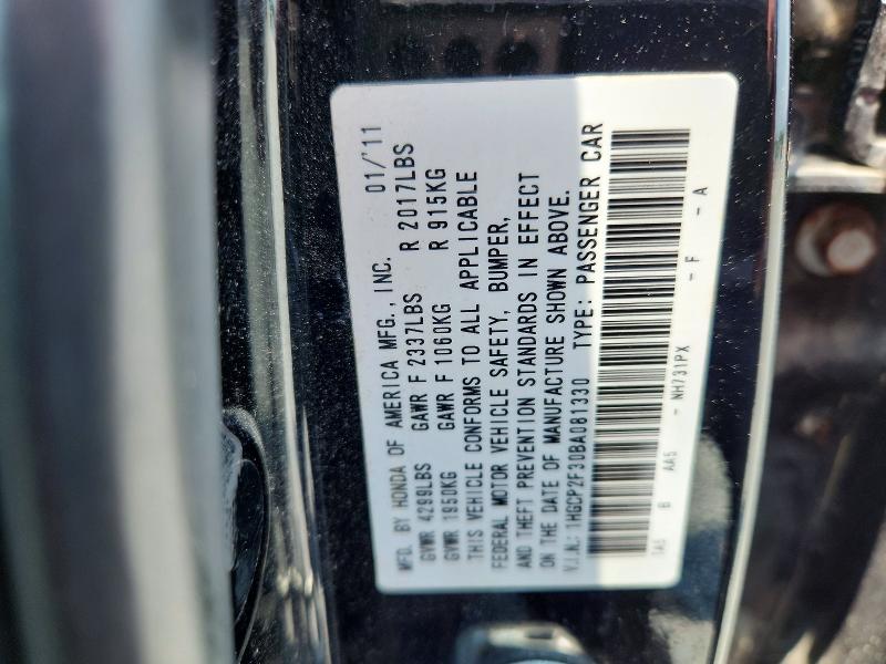 Aukcja sprzedaży 2011 Honda Accord, vin: 1HGCP2F30BA081330, numer aukcji: 63011276