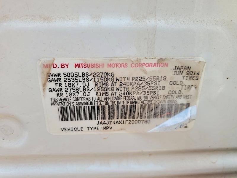 Продаж на аукціоні авто 2015 Mitsubishi Outlander, vin: JA4JZ4AX1FZ000780, номер лоту: 62513566