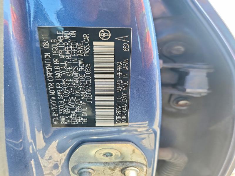 2012 Toyota Yaris მანქანა იყიდება აუქციონზე, vin: JTDBT4K37CL010526, აუქციონის ნომერი: 61630446