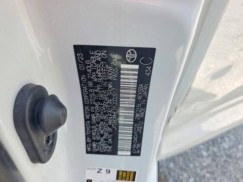 59287416 :رقم المزاد ، JTDBDMHE1PJ000517 vin ، 2023 Toyota Corolla Hybrid مزاد بيع