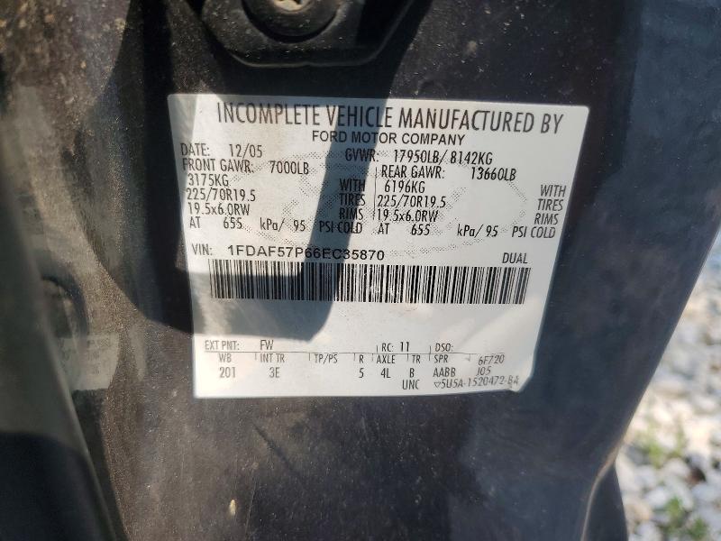 Auction sale of the 2006 Ford F550, vin: 1FDAF57P66EC35870, lot number: 60046666