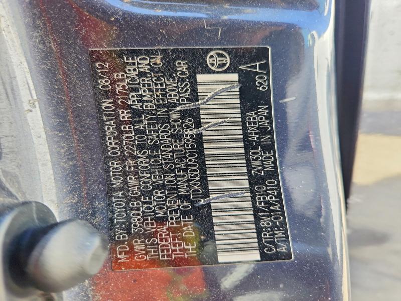 Aukcja sprzedaży 2012 Toyota Prius, vin: JTDKN3DU9C1595826, numer aukcji: 61134256