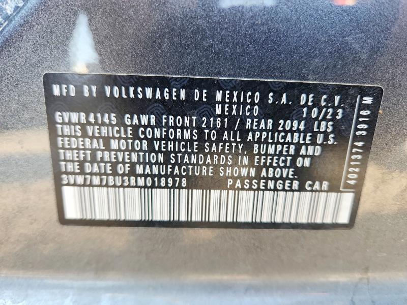 Продажа на аукционе авто 2024 Volkswagen Jetta, vin: 3VW7M7BU3RM018978, номер лота: 60823996