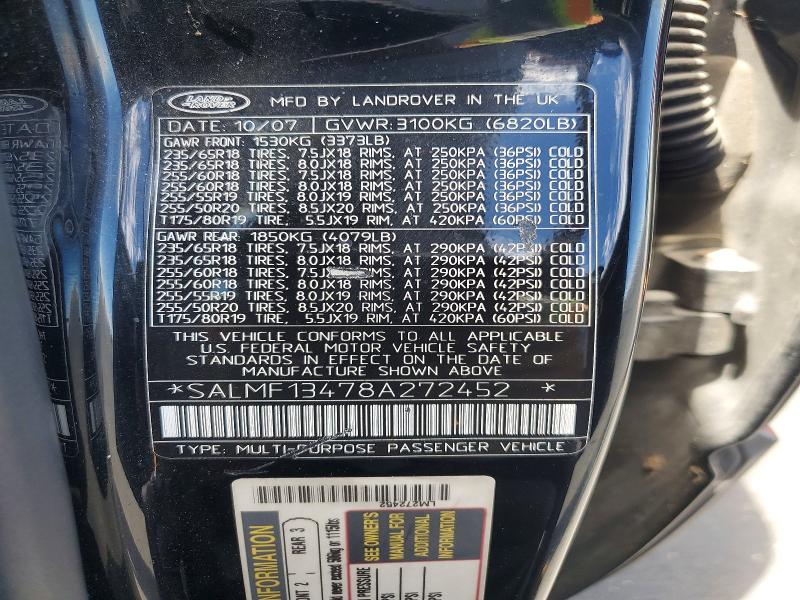 Продаж на аукціоні авто 2008 Land Rover Range Rover, vin: SALMF13478A272452, номер лоту: 61321896