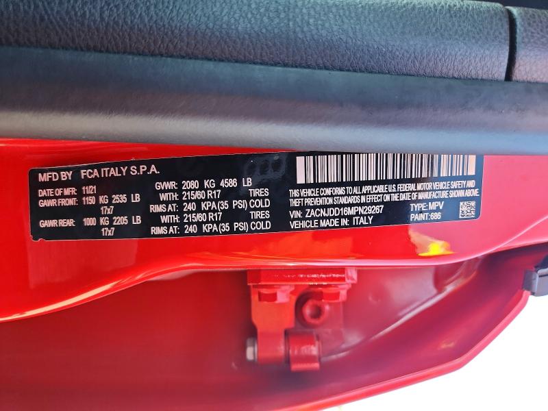 Aukcja sprzedaży 2021 Jeep Renegade, vin: ZACNJDD16MPN29267, numer aukcji: 60052956