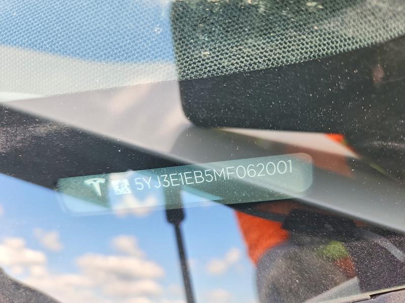 Aukcja sprzedaży 2021 Tesla Model 3, vin: 5YJ3E1EB5MF062001, numer aukcji: 63155386