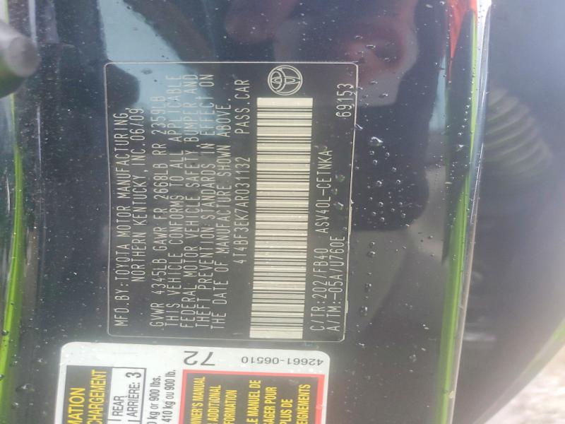 62205156 :رقم المزاد ، 4T4BF3EK7AR031132 vin ، 2010 Toyota Camry مزاد بيع