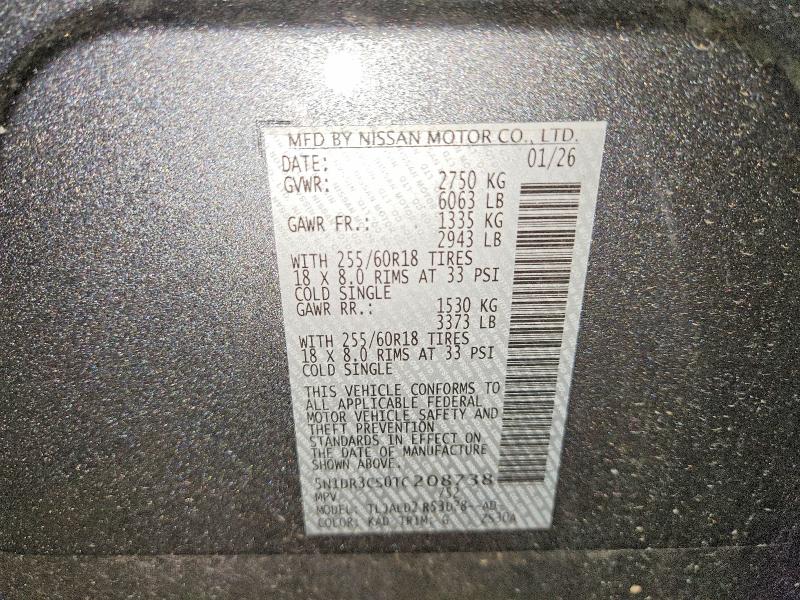Продажа на аукционе авто 2026 Nissan Pathfinder, vin: 5N1DR3CS0TC208738, номер лота: 60852026