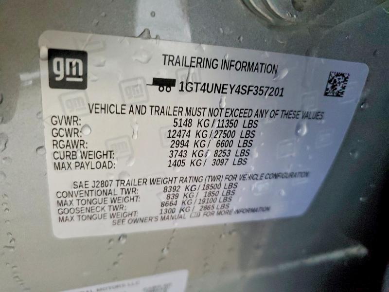 60985176 :رقم المزاد ، 1GT4UNEY4SF357201 vin ، 2025 Gmc Sierra مزاد بيع