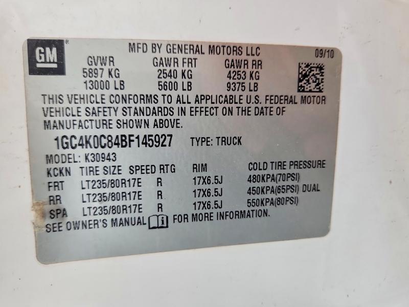 2011 Chevrolet Silverado მანქანა იყიდება აუქციონზე, vin: 1GC4K0C84BF145927, აუქციონის ნომერი: 60443026