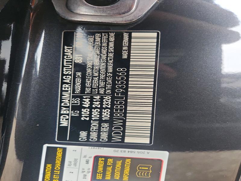 Aukcja sprzedaży 2020 Mercedes-benz C, vin: WDDWJ8EB5LF935568, numer aukcji: 62357796