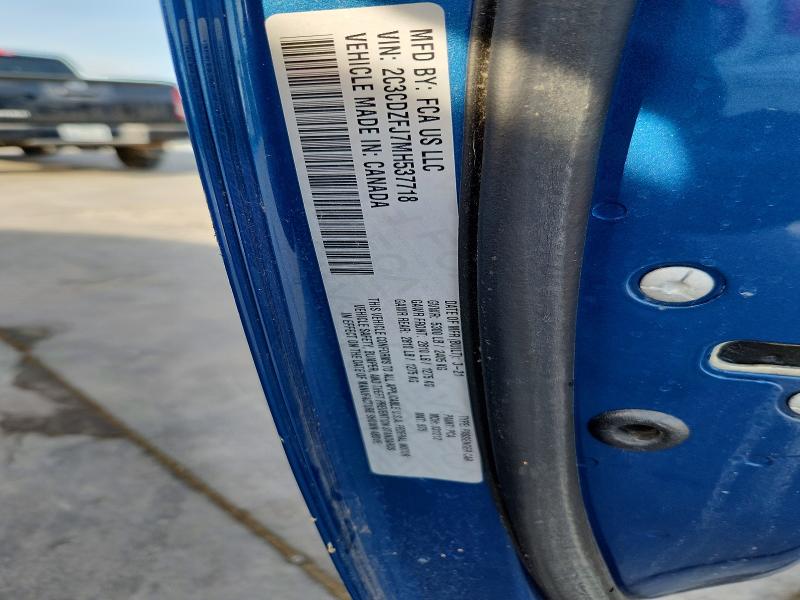 63013746 :رقم المزاد ، 2C3CDZFJ7MH537718 vin ، 2021 Dodge Challenger مزاد بيع