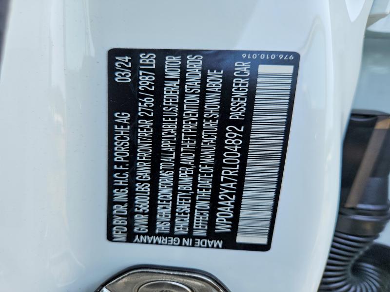 Продаж на аукціоні авто 2024 Porsche Panamera, vin: WP0AA2YA7RL004892, номер лоту: 61904466