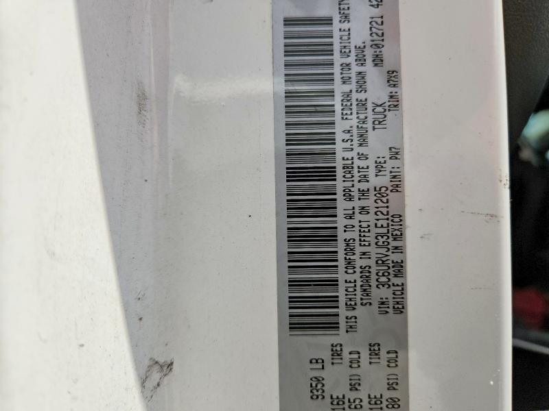 62170606 :رقم المزاد ، 3C6URVJG3LE121205 vin ، 2020 Ram Promaster 3500 مزاد بيع