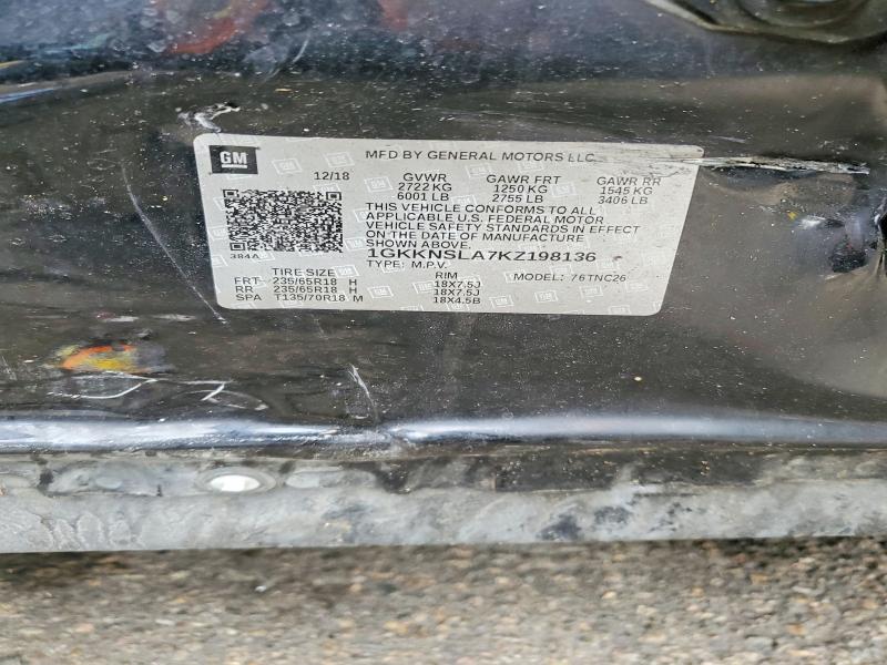 Aukcja sprzedaży 2019 Gmc Acadia, vin: 1GKKNSLA7KZ198136, numer aukcji: 60520556