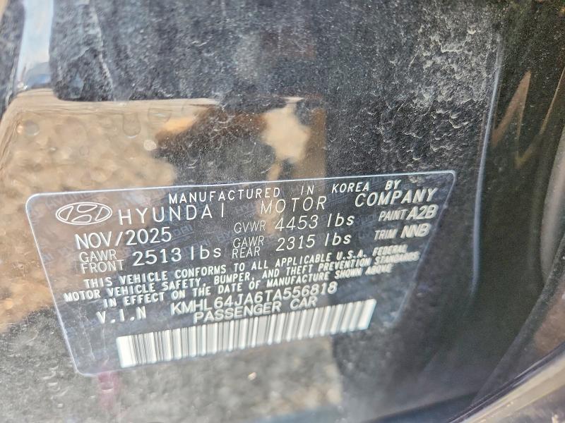 62085636 :رقم المزاد ، KMHL64JA6TA556818 vin ، 2026 Hyundai Sonata مزاد بيع