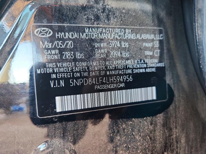 2020 Hyundai Elantra მანქანა იყიდება აუქციონზე, vin: 5NPD84LF4LH594956, აუქციონის ნომერი: 63410296