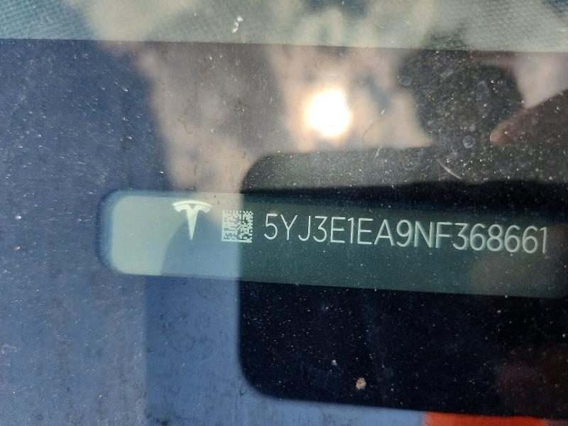 Продаж на аукціоні авто 2022 Tesla Model 3, vin: 5YJ3E1EA9NF368661, номер лоту: 60461926