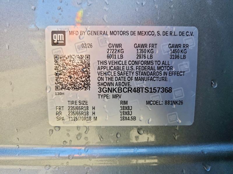 62324306 :رقم المزاد ، 3GNKBCR48TS157368 vin ، 2026 Chevrolet Blazer مزاد بيع