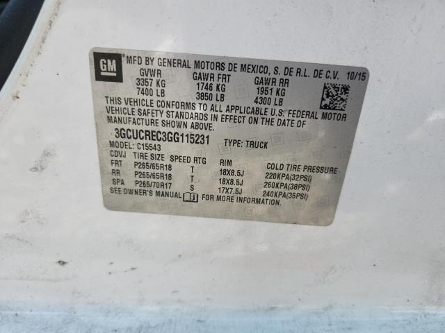 Продажа на аукционе авто 2016 Chevrolet Silverado, vin: 3GCUCREC3GG115231, номер лота: 62690696