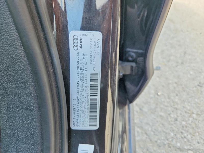 60391416 :رقم المزاد ، WAUHGAFC4CN100340 vin ، 2012 Audi A6 مزاد بيع