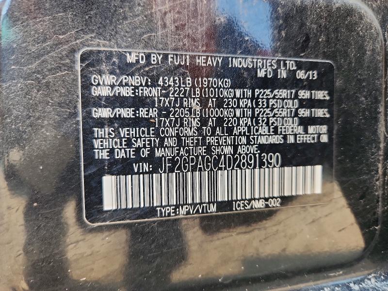 60492486 :رقم المزاد ، JF2GPAGC4D2891390 vin ، 2013 Subaru Xv Crosstrek مزاد بيع