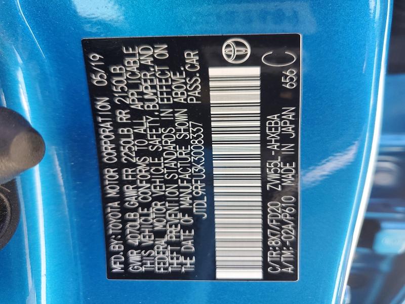 Продажа на аукционе авто 2019 Toyota Prius, vin: JTDL9RFU3K3008337, номер лота: 59633636