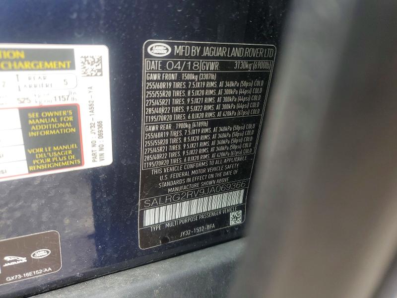 Продажа на аукционе авто 2018 Land Rover Discovery, vin: SALRG2RV9JA069366, номер лота: 60602856