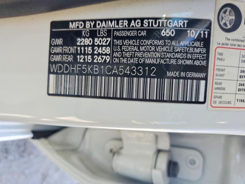Продажа на аукционе авто 2012 Mercedes-benz E, vin: WDDHF5KB1CA543312, номер лота: 59713486