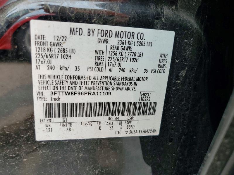 60856066 :رقم المزاد ، 3FTTW8F96PRA11109 vin ، 2023 Ford Maverick مزاد بيع