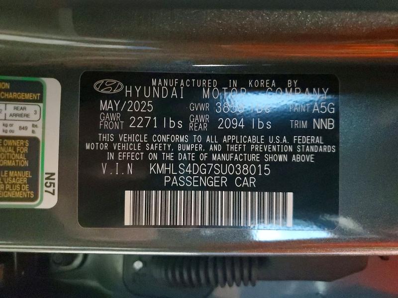 Aukcja sprzedaży 2025 Hyundai Elantra, vin: KMHLS4DG7SU038015, numer aukcji: 61563436