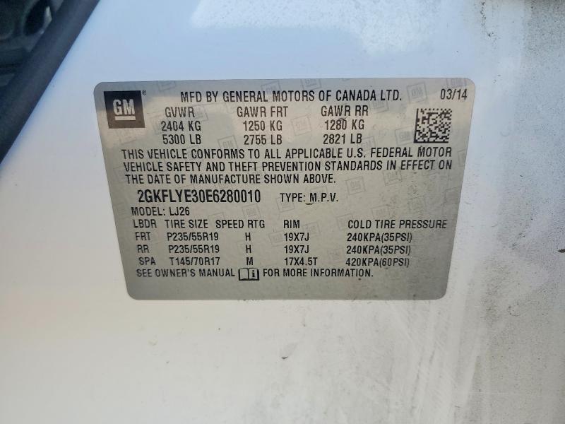 Auction sale of the 2014 Gmc Terrain, vin: 2GKFLYE30E6280010, lot number: 62214676