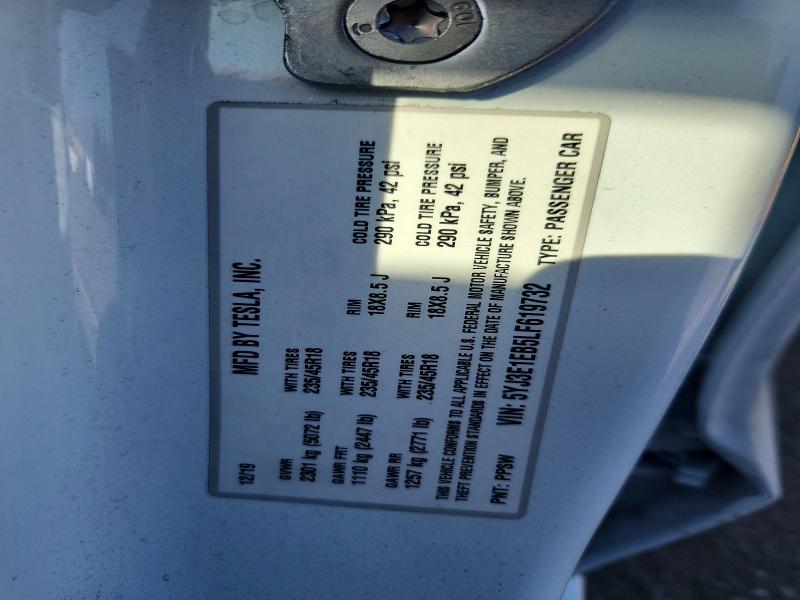 Продажа на аукционе авто 2020 Tesla Model 3, vin: 5YJ3E1EB5LF619732, номер лота: 60467146