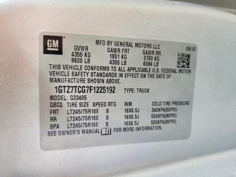 2015 Gmc Savana მანქანა იყიდება აუქციონზე, vin: 1GTZ7TCG7F1225192, აუქციონის ნომერი: 63367816
