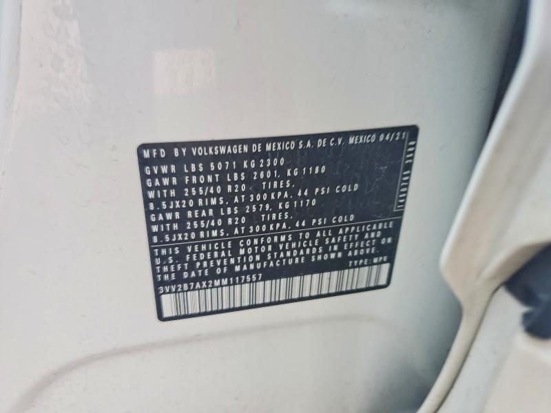 Продаж на аукціоні авто 2021 Volkswagen Tiguan, vin: 3VV2B7AX2MM117557, номер лоту: 61723836