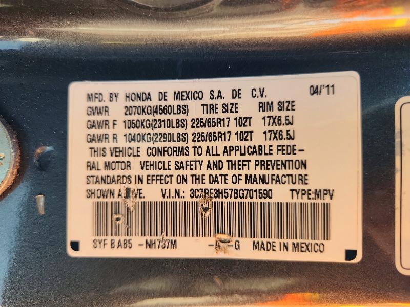 62997936 :رقم المزاد ، 3CZRE3H57BG701590 vin ، 2011 Honda Cr-v مزاد بيع